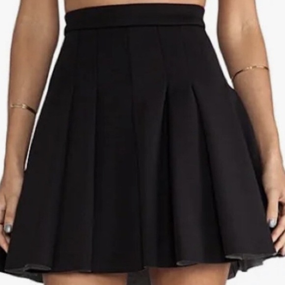 ALEXANDER WANG Black Neoprene Box Pleated Short Length Mini Skirt Small - Picture 8 of 15